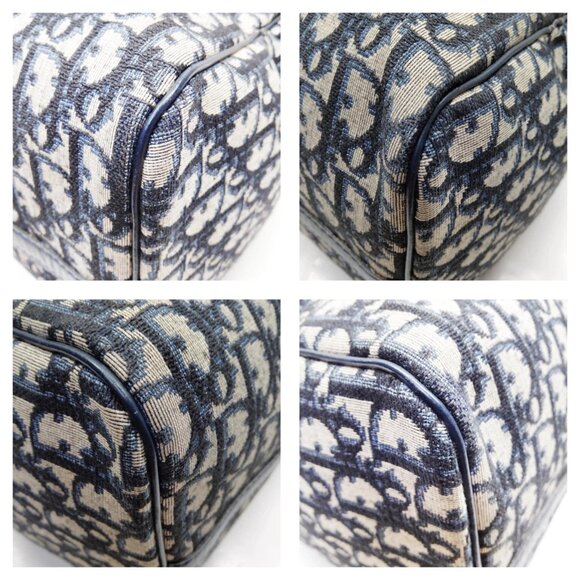 Authentic Christian Dior Navy Blue Canvas Hand Bag mn517-113025 - Picture 6 of 16